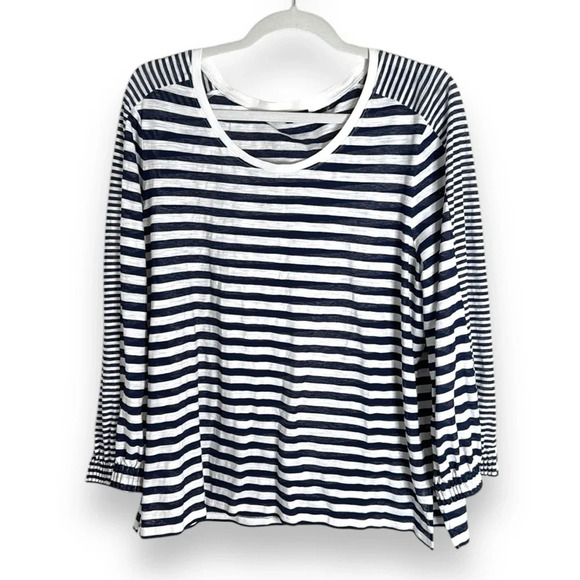 Kobi Helparin Striped Cotton Blend Long Sleeve Tee Size XL - Picture 1 of 5